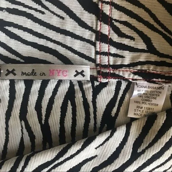 New Yoana Baraschi Jacket Drape Front Long Sleeves Zebra Size 4 - Picture 10 of 11